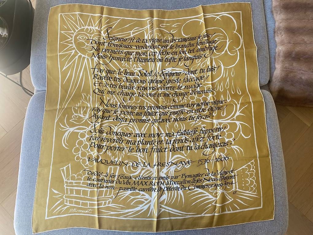 Foulards, Tücher & Schals: Foulard en soie jaune moutarde – Gebraucht aus Le Pont von Cigalon 4