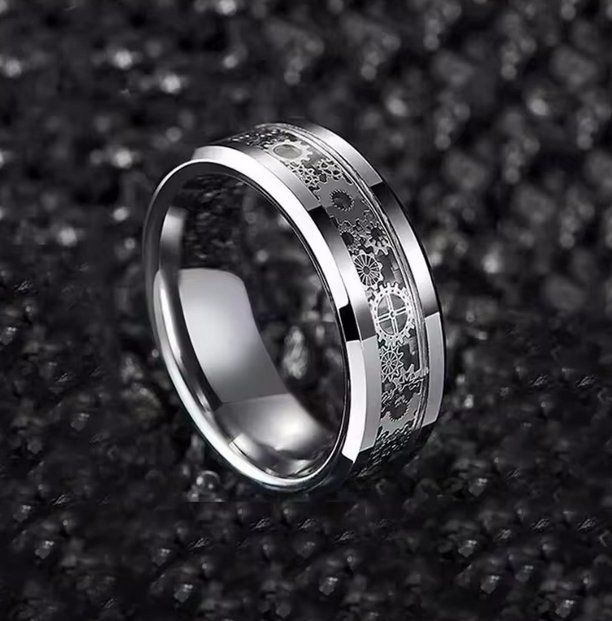 Anelli: Industrial Steampunk Chromstahl Ring Size 12 – Nuovo (secondo la descrizione) da Schwanden GL venduto da UHRKNALL 2
