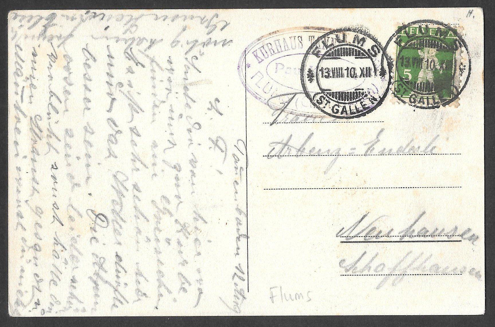 Cartoline postali: Flums Aufstieg zum Tannenboden – Usato da Olten venduto da clotaldi 1