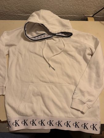 Calvin Klein Jeans Kapuzenpullover weiss Grösse S