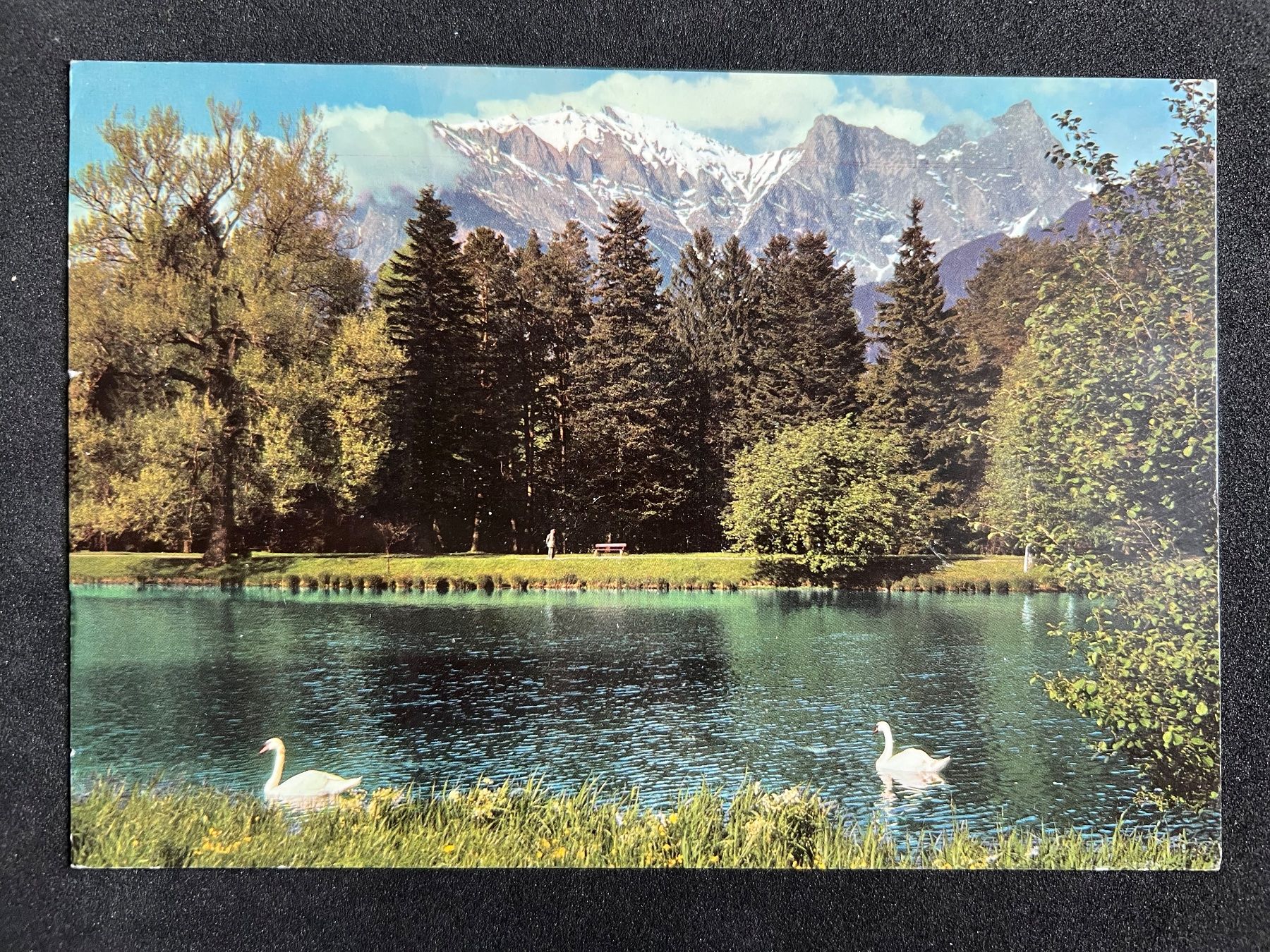 Cartoline postali: Bad Ragaz, Giessensee mit Falknis – Usato da Widnau venduto da Brusi9
