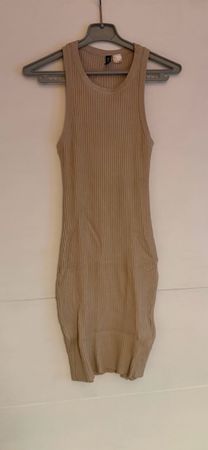 Rippkleid H&M Gr. S nude/beige Top Zustand Sommerkleid!49