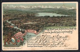 Litho Zürich, Teilansicht mit Brücken