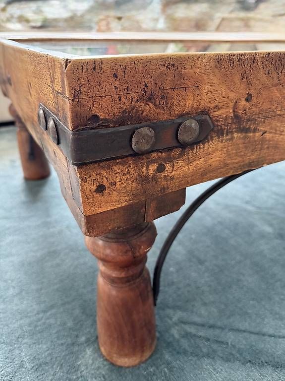 Tavoli: Vends table basse bois exotique et fer forgé – Usato da Lavigny venduto da fdo01 2
