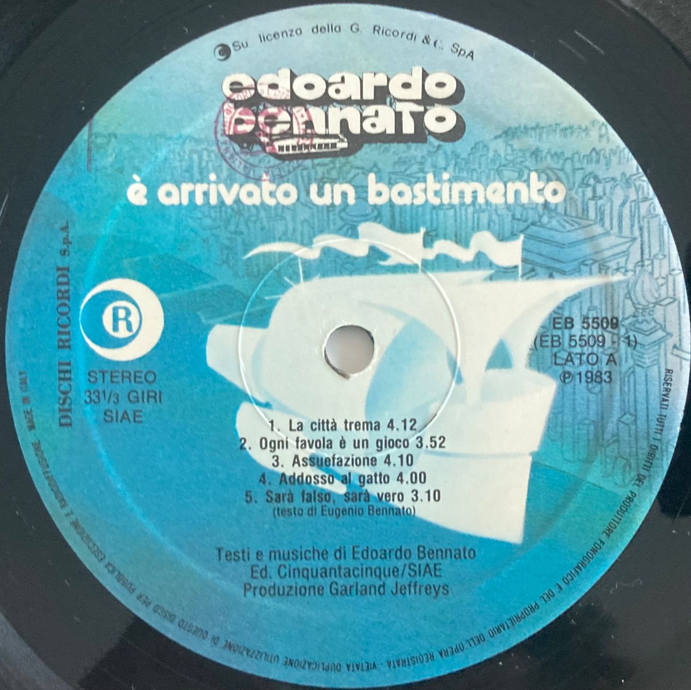 Dischi in vinile: EDOARDO BENNATO - È ARRIVATO UN BASTIMENTO – Usato da Poliez-Pittet venduto da Newtown-Records 4