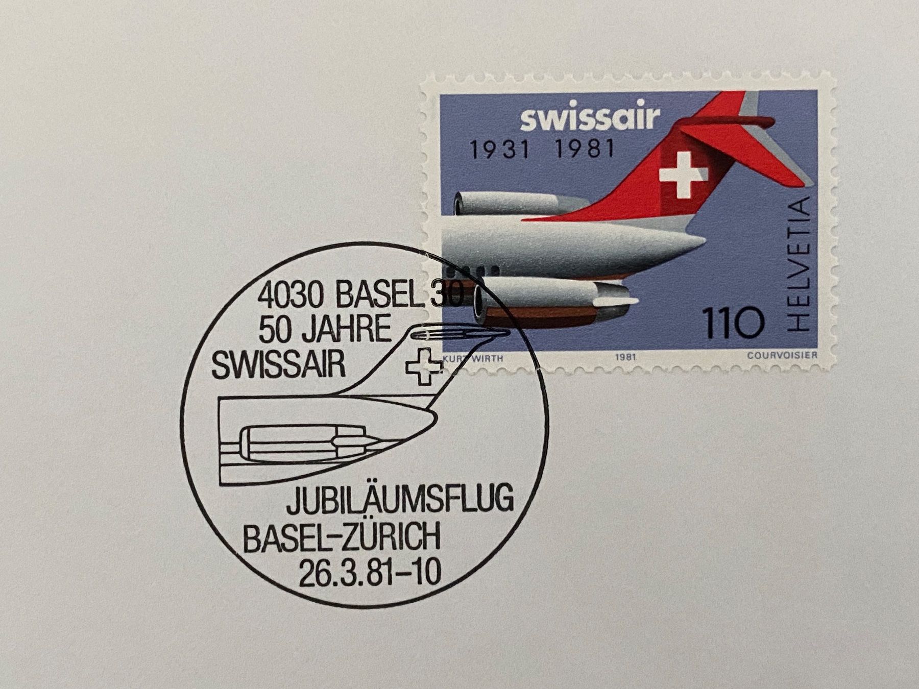 Tutti i francobolli: SWISSAIR - 1981 – Usato da Petit-Lancy venduto da Solcarm 1