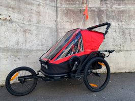 3in1 Kombi Veloanhänger Kinderwagen SET Rot NEU