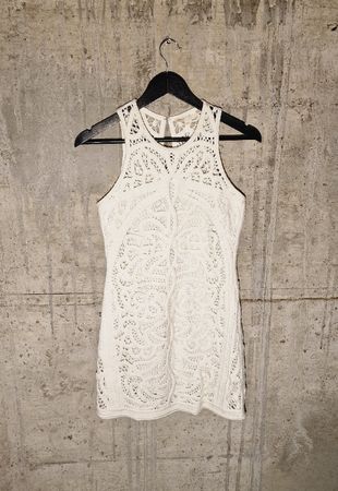 Maje Paris Spitzenkleid Häkelkleid Weiß Gr. 2 (M) wie neu 