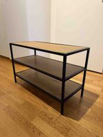 Garderobe Metall Holz schwarz drei Ablagen neuwertig