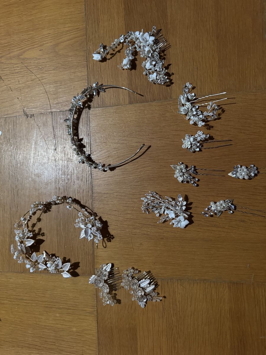 Accessori per capelli: Haarschmuck Set Weiss Blumen Perlen  – Usato da Grindelwald venduto da yoloflip45