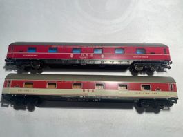 ROCO/Fleischmann 2x Schlafwagen DSG Rot, DC Achsen
