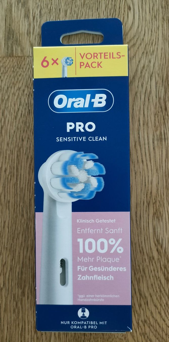 Oral B Cura dei denti: 6 Ersatzbürsten, Bürstenköpfe / Oral-B Pro Sensitive Clean – Nuovo (secondo la descrizione) da Suhr venduto da sternenklar0305