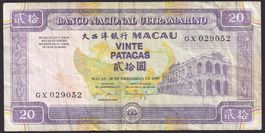 Macau 20 Patacas 1999 Banco Ultramarino