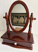 Vintage Schminkspiegel Holz mit Schublade Spiegel drehbar
