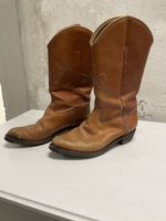Vintage Western Cowboy Boots Brown Leather - Size 39