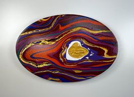 Acryl-Flüssigmalerei, Oval