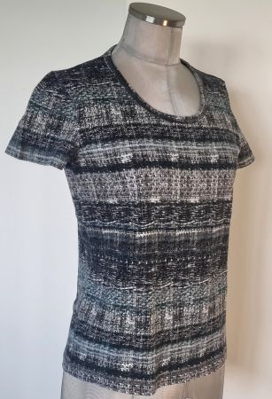 S 36 38 CECIL sportlich elegant. T-Shirt schwarz grau grün