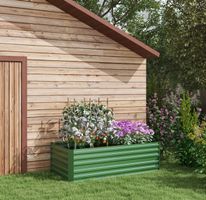 Outsunny Hochbeet aus Stahl, Pflanzbeet Frühbeet Gartenbeet