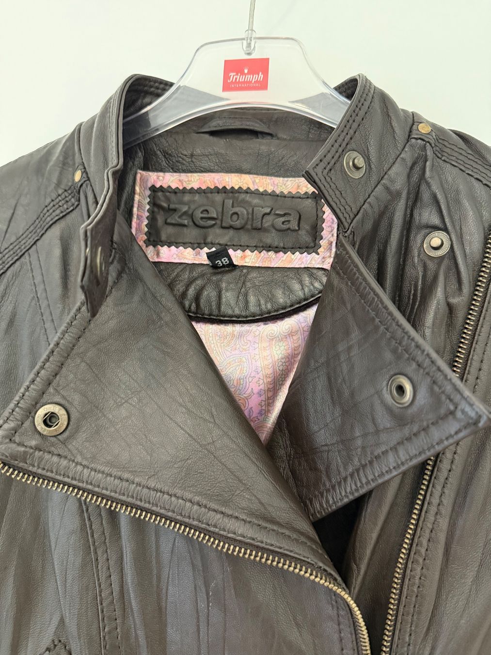Zebra Giacche: Echtlederjacke Bikerstyle dunkelbraun Gr. 36/38 – Nuovo (secondo la descrizione) da Oetwil an der Limmat venduto da Prinzaessli123 4