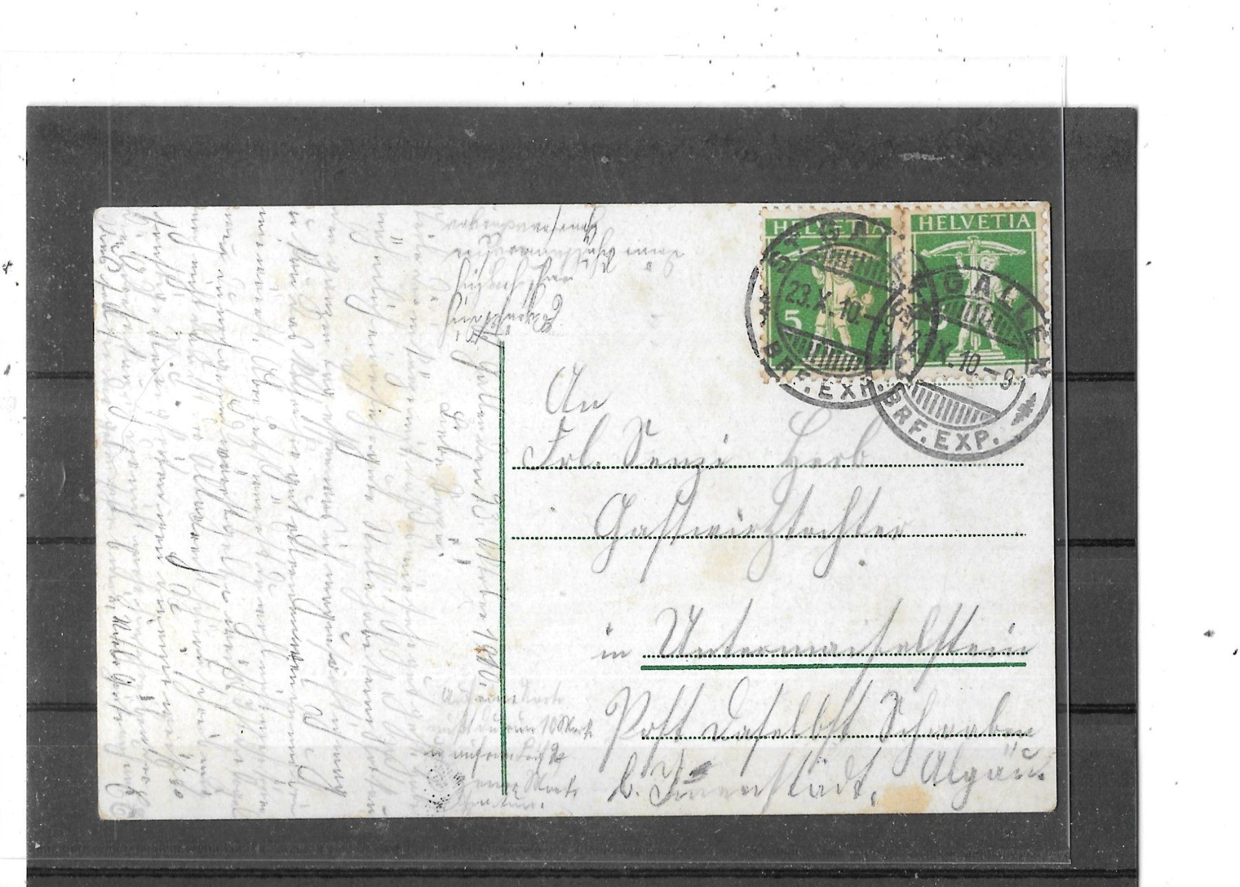 Cartoline postali: SG St.Gallen 1910 mit Scheffelstein – Usato da Schocherswil venduto da Wilare 1