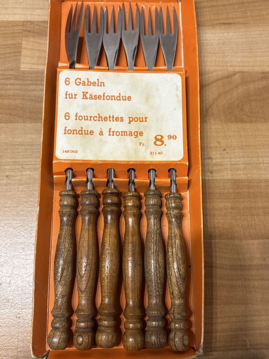 Forchette: Käse Fondue Gabeln mit Holz Griff – Usato da Rümlang venduto da SchumBru10