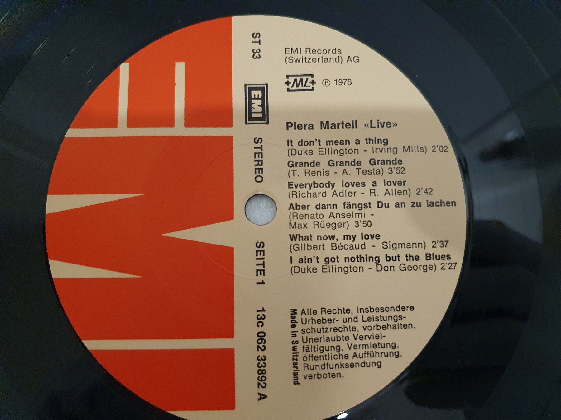 Dischi in vinile: Piera Martell – Live – Usato da Uster venduto da Vinyl-Leidenschaft 3