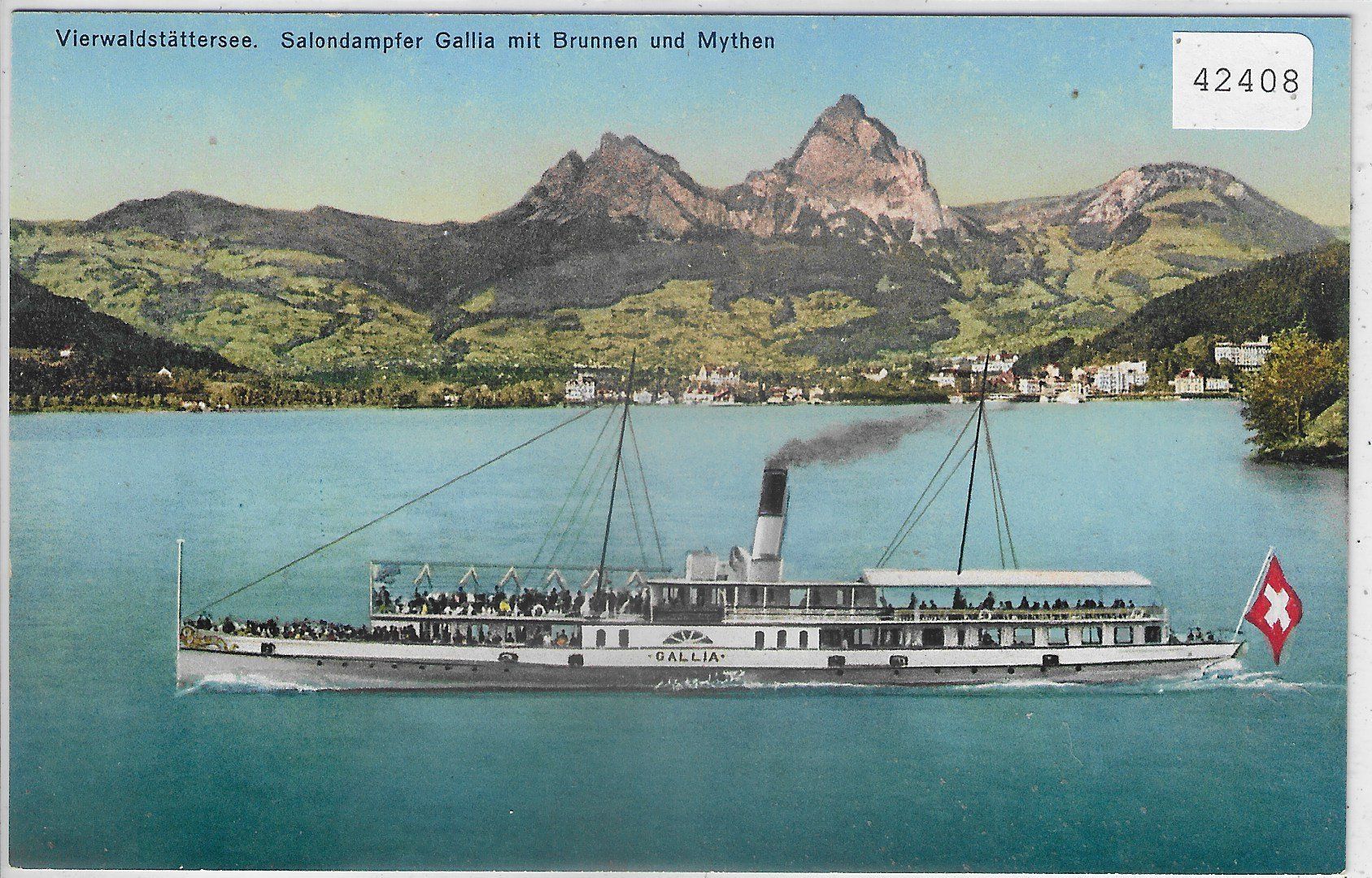 Cartoline postali: Vierwaldstättersee - Salondampfer "Gallia" - Litho – Usato da Ettingen venduto da Kartenplanet