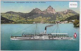 Vierwaldstättersee - Salondampfer "Gallia" - Litho
