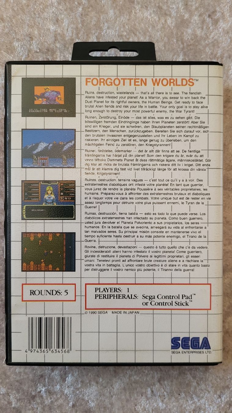 Sega Spiele: Forgotten Worlds / SEGA Master System Spiel. – Gebraucht aus Biel/Bienne von Retrohr 1