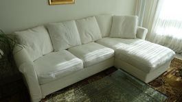 3er Sofa + Hocker beige  - Viel Stauraum - Guter Zustand