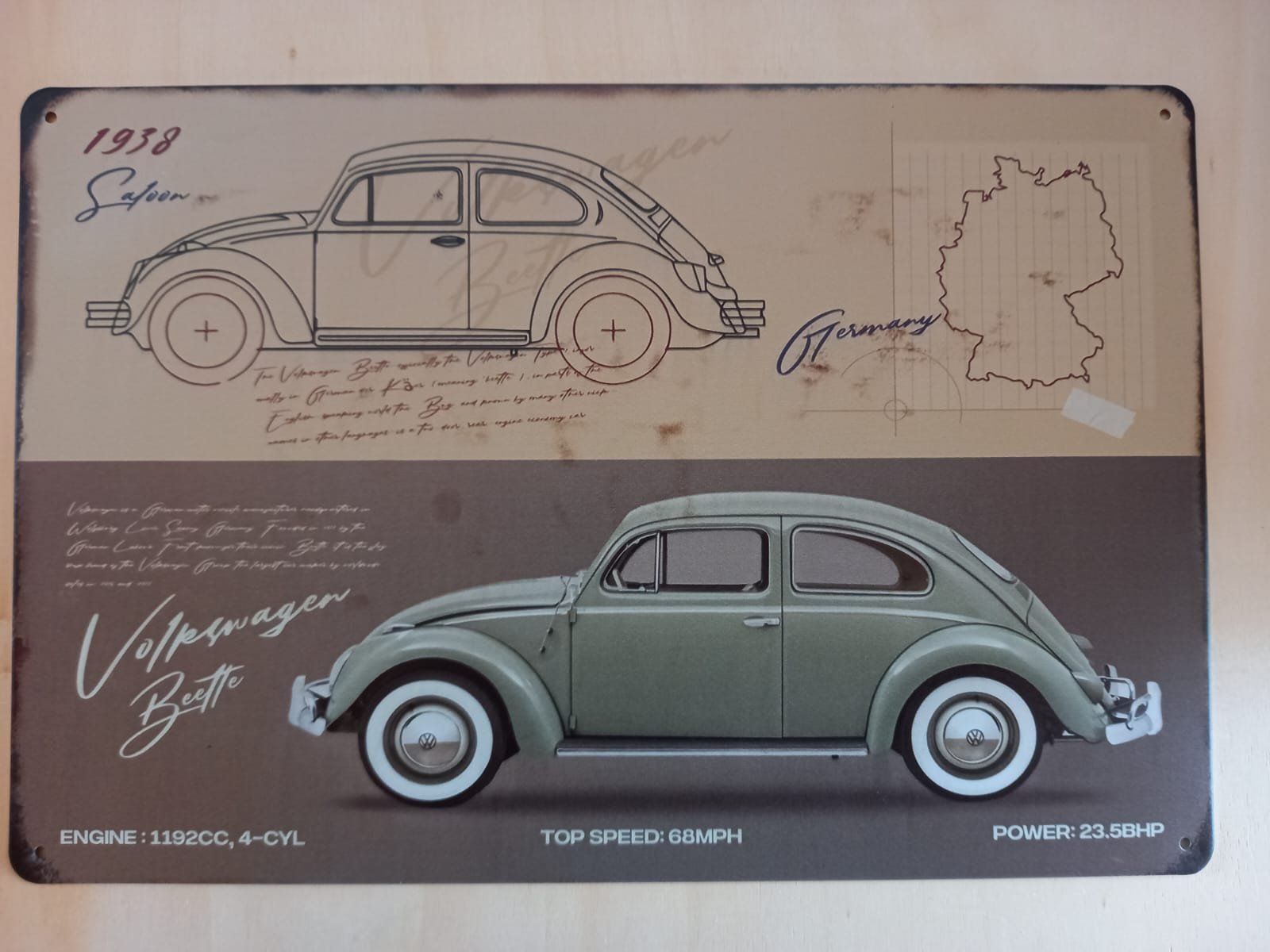 Volkswagen Insegne: Volkswagen Beetle Blechschild – Nuovo (secondo la descrizione) da Alberswil venduto da mech350