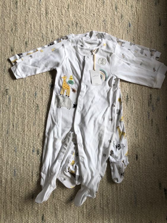 NEXT 3er Pack Baby Schlafanzüge - Zebra Design Aus Baumwolle