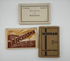 3 Postkartenhefte Barcelona Weimar Madrid