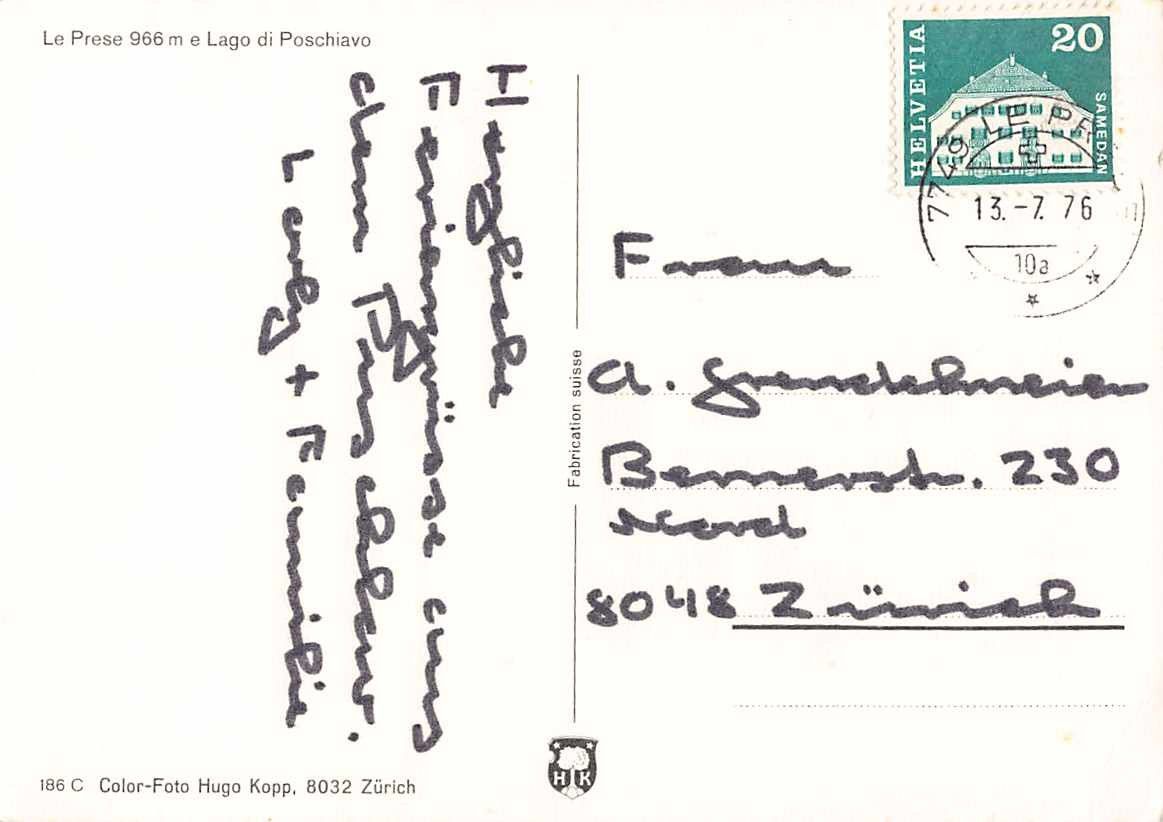 Cartoline postali: GRUSS aus LA PRESE GR – Usato da Winterthur venduto da SchatzchischtliWinti 1
