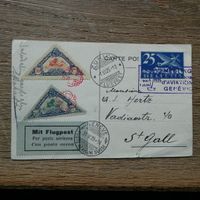1925 tolle FLUGPOST - Karte MEETING GENÈVE  siehe Bilder