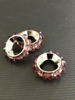 5 Metall Rondellen Glas Amethyst 16mm