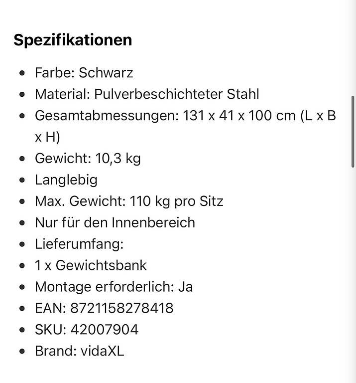 Hometrainer: Hantelbank NEU – Usato da Gwatt (Thun) venduto da Bennae 3