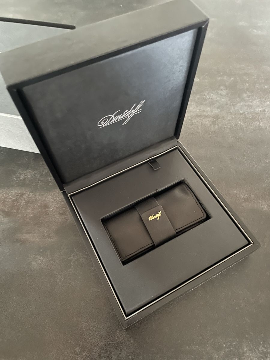 Davidoff Sigari: Bague Cigare Ring Davidoff Argent 800 Doré Cuir Noir – Usato da Vallamand venduto da Bricbracbroc82 4