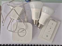 Philips Hue Starter Set – Bridge V2, 2x E27 LED, Dimmer Swit