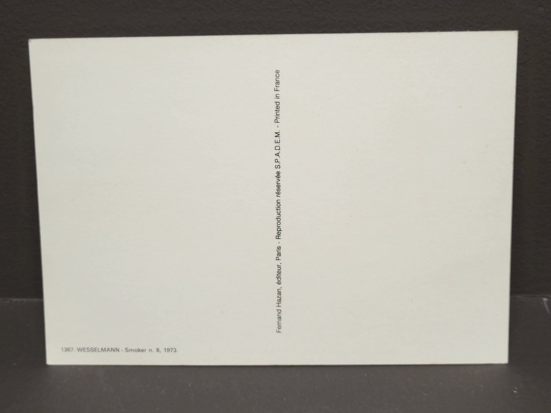 Cartoline postali: WESSELMANN Smoker Vintage Postkarte – Usato da Zürich venduto da BOAC1943 1