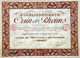 Etablissements Cain et Rheims SA, Paris - 1928