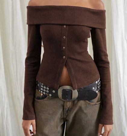 Sleek Chocolate Brown Top for Petite Vibes