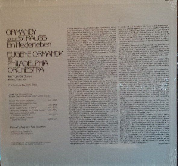 Dischi in vinile: Strauss/Philadelphia Orchestra/Ormandy: Ein Heldenleben LP – Nuovo (secondo la descrizione) da Steinhausen venduto da Vilivinili 1