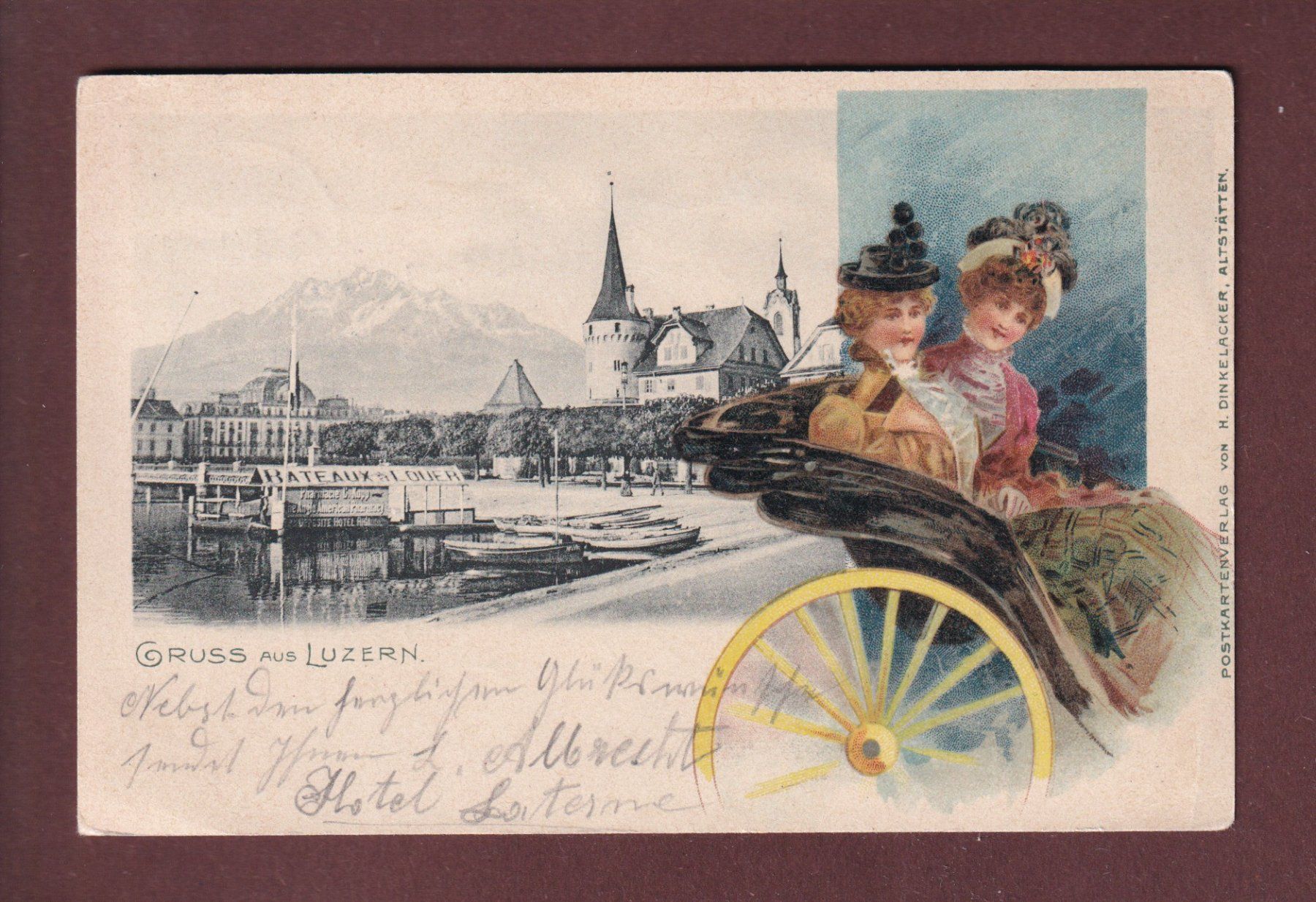 Ansichtskarten: Gruss aus LUZERN - 1901 – Gebraucht aus Pully von nicecards