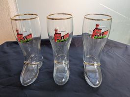 3 Stiefel Biergläser San Marino gebraucht Zustand