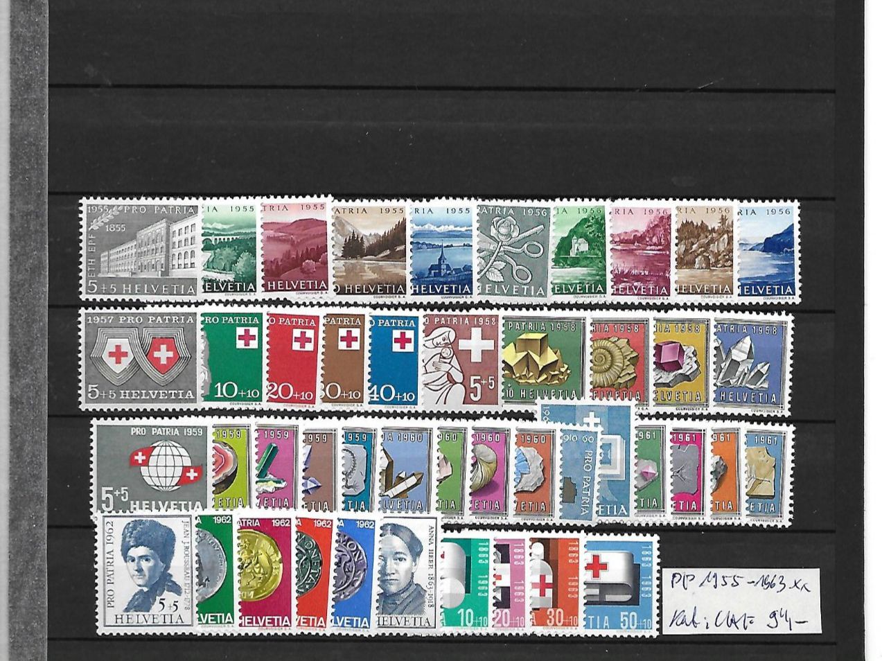 Tutti i francobolli: PP 1955 - 1963 ** Kat: CHF 94.- – Nuovo (secondo la descrizione) da Basel venduto da Ilp