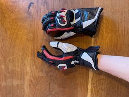 Motorradhandschuhe aus Leder, Gr. 7.5, Damen