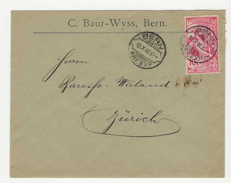 Alter Briefumschlag Mit U P U Briefmarke 1900 Gebraucht In K ttigen 