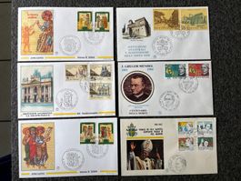 Vatikan Briefe/Umschläge, 6 Stk., Top Zustand, Vintage!
