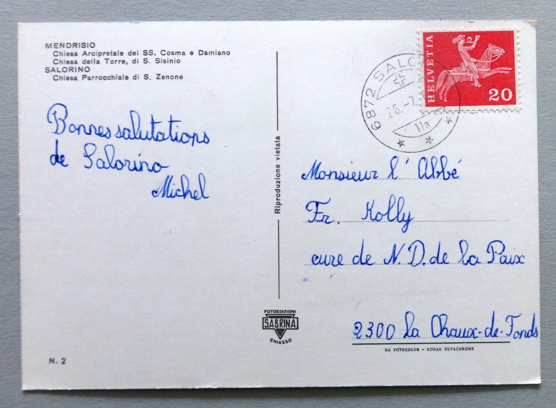 Cartoline postali: Mendrisio e Salorino – Usato da Fétigny venduto da Billy2miny 1